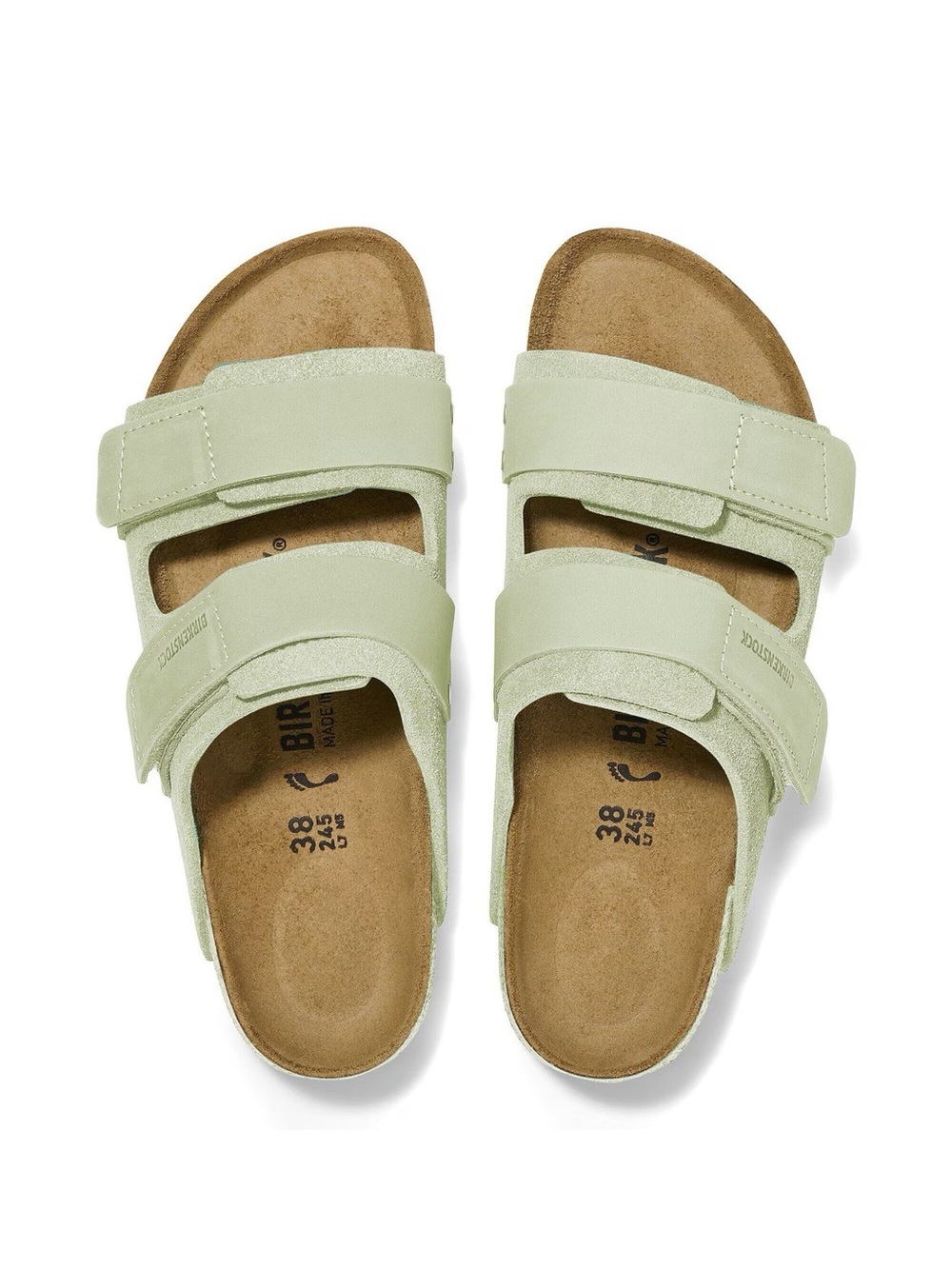 Birkenstock Uji Nubuck-Suede Leather Faded Lime Size 6-6.5